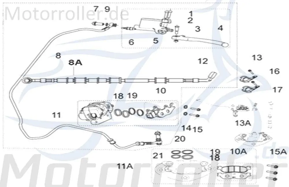Jonway Insignio 250 DD Bremssattel 250ccm 4Takt 750691 Bremszange Brems-Zange Brems-Sattel Bremshalterung Bremsblock Brems-Block Begrenztes Angebot