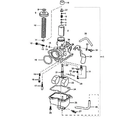 Vergaser VM 22 Rex Supermoto 125 DD Carburetor 125ccm 4Takt Schwimmer-Vergaser Carburateur Benzin-Vergaser Vergaseranlage 125ccm-4Takt Neu