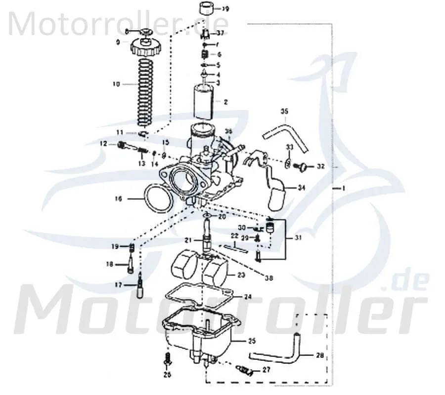 Qingqi STREET 125 DD Gasschieberanschlag 125ccm 4Takt 89597 80km/h Gasanschlag Vergaseranschlag 125ccm-4Takt Scooter Ersatzteil Service Schneller Versand
