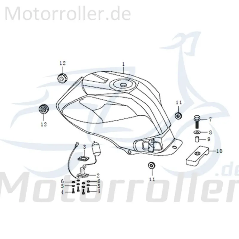 Abverkauf Qingqi STREET 125 DD Benzintank Roller 125ccm 4Takt 91516 Benzin-Tank Kraftstoff-Tank Benzin-Behälter Benzinbehälter Kaftstoffbehälter