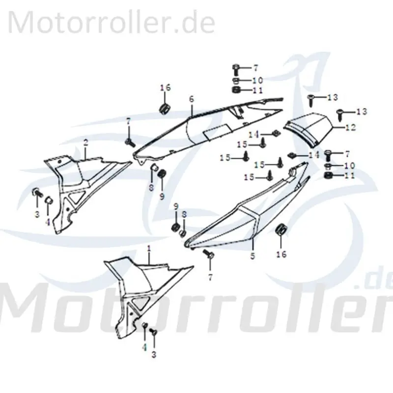 Kreidler STREET 125 DD Abdeckung 125ccm 4Takt 47333QMM4000-022 Kappe Deckel Schutz Verkleidung Platte Cover Blende Schutzhaube Scooter Meistverkauft