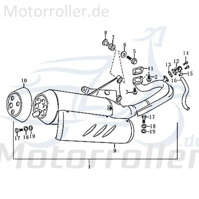Begrenztes Angebot Kreidler RMC-G 50 Auspuff Endschalldämpfer 50ccm 2Takt 83681 Auspuffanlage Endtopf Auspuff-Anlage Auspufftopf Auspuffendtopf Scooter