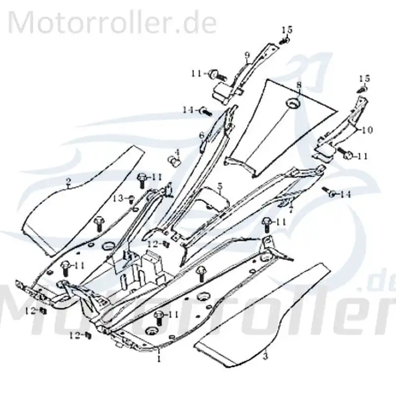 Kreidler Florett 125G Fußmatte 50ccm 2Takt FIG.C14-2 Bodenmatte Trittmatte Trittbrettmatte Gummimatte / 50ccm-2Takt Motorrad RMC-G 50 Bestseller