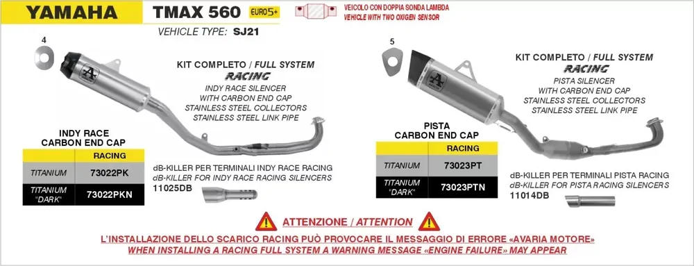 ARROW Indy Race Komplettanlage passend für Yamaha TMAX 560 2025 Neuheit