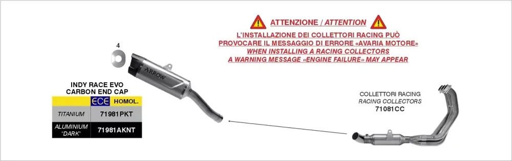 Heißes Angebot ARROW Indy Race EVO Endschalldämpfer passend für Yamaha YZF R9 2025