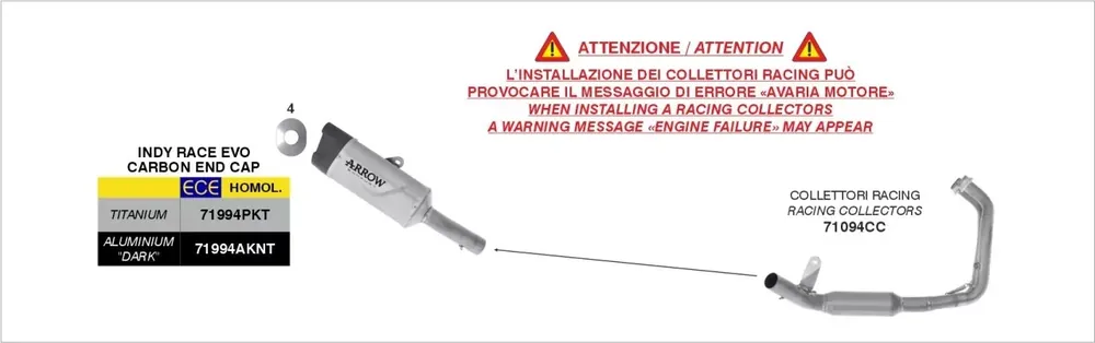 Versand Am Gleichen Tag ARROW Indy Race EVO Endschalldämpfer passend für Yamaha MT-07 2025