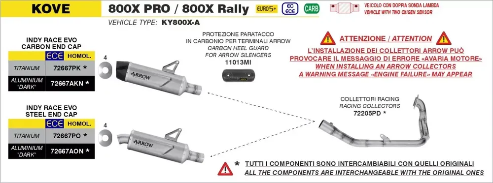 Sonderaktion ARROW Indy Race Evo Titan Endschalldämpfer passend für KOVE 800X PRO-RALLY 2025