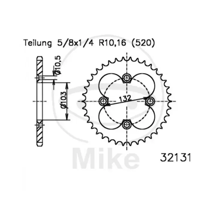 Kettenrad 38Z 520 passend für KTM SX/XC Quad Neu Im Sortiment