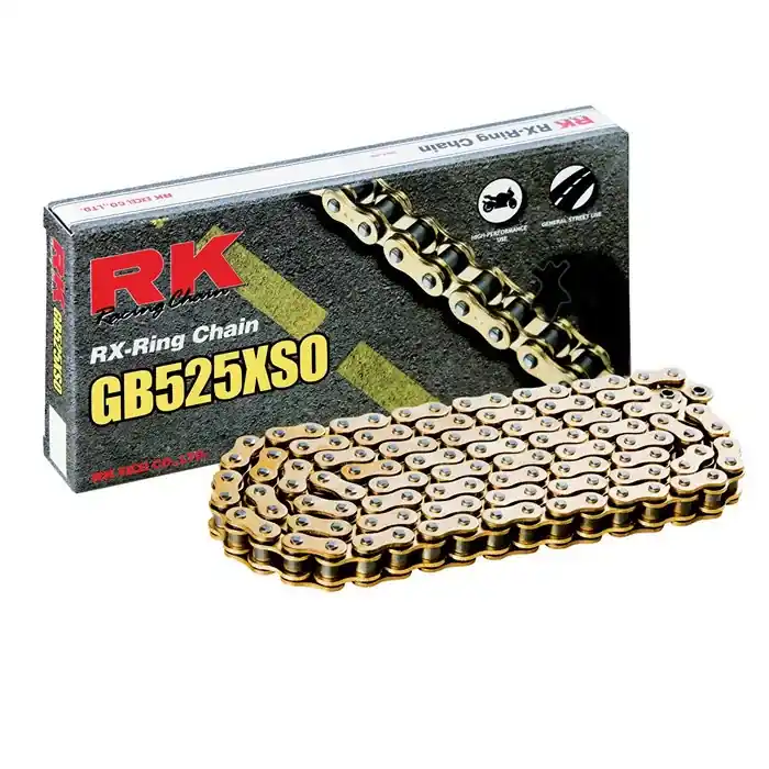 RK 525XSO Antriebskette 116 Glieder gold offen mit Nietschloss passend für BMW, Honda, Suzuki Nur Heute