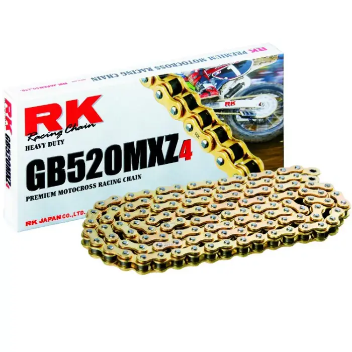 RK Antriebskette 520MXZ4 118 Glieder gold offen mit Clipschloss passend für KTM SX-F 450 i.e Markenware
