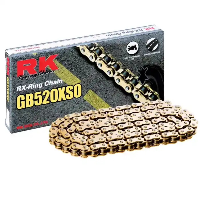 RK Antriebskette 520XSO, 114 Glieder, gold, offen mit Nietschloss passend für Husqvarna WR 125 Beliebt