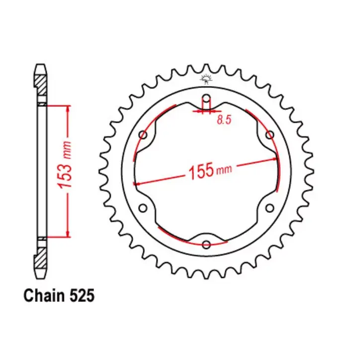 Kettenrad 38Z 525 SW passend für KTM 1290 Superduke Letzte Chance
