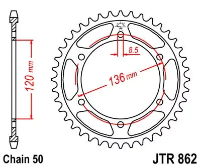 Sale Kettenrad 44Z 530 SI Innen Ø 120 Lochkreis 135