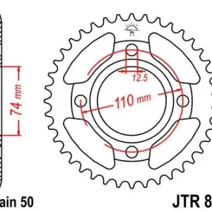 Angebot Kettenrad 38Z 530 SI passend für Yamaha XS 250 / XS 360 / RD 400 / XS 400