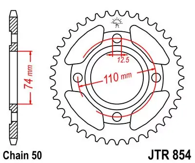 Angebot Kettenrad 38Z 530 SI passend für Yamaha XS 250 / XS 360 / RD 400 / XS 400