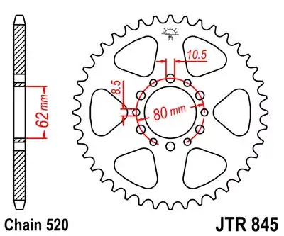 Sichere Zahlung Kettenrad 45Z passend für 520 SW Innen Ø 062 Lochkreis 080