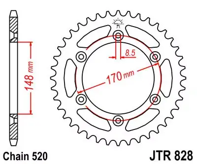 Kettenrad 50Z 520 SW Innen Ø 148 Lochkreis 170 passend für Suzuki Neu Im Sortiment