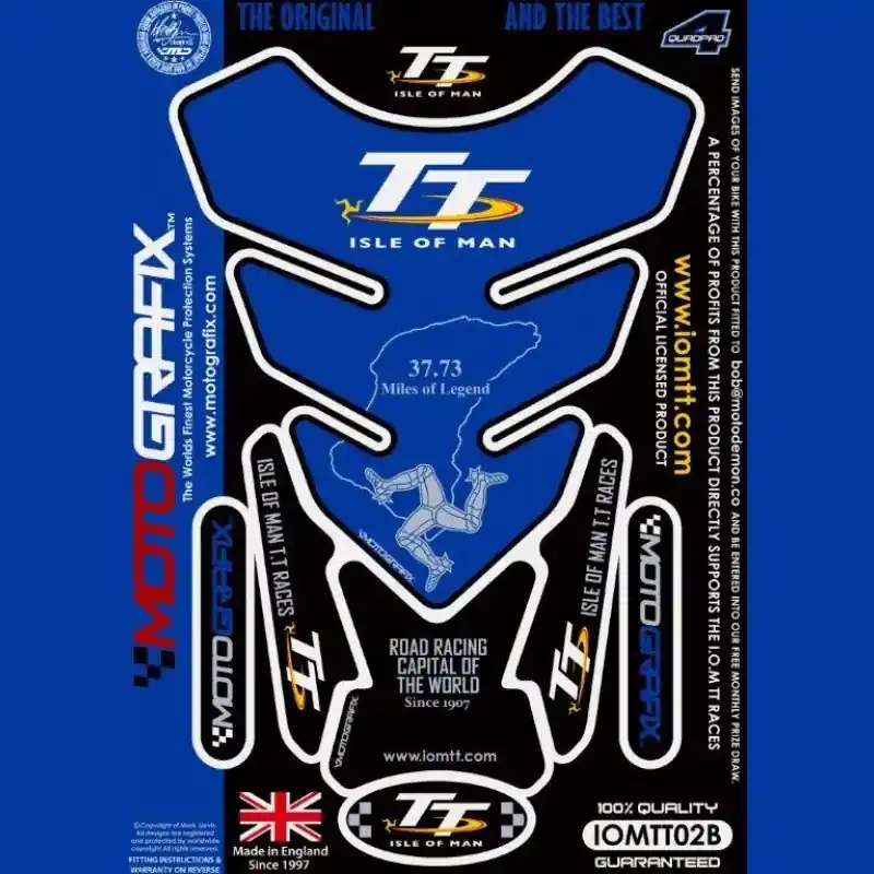 Motografix Isle Of Man TT Races 3D Gel Tank Pad Protector IOMTT02B Schnäppchen