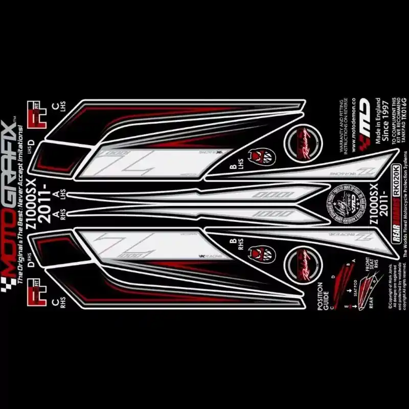 Solange Der Vorrat Reicht Motografix Steinschlagschutz hinten passend für Kawasaki Z 1000 SX 2011-2016