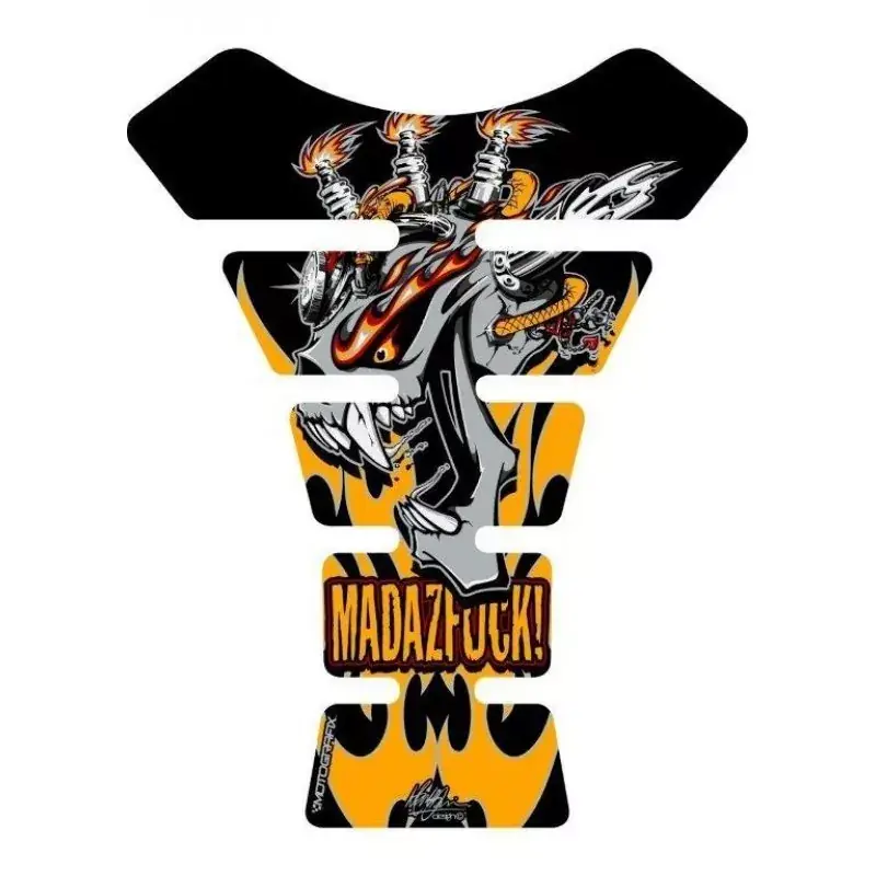 Saisonangebot Motografix Mad Az F**K Gashead Gel Tankpad Gelb/Schwarz