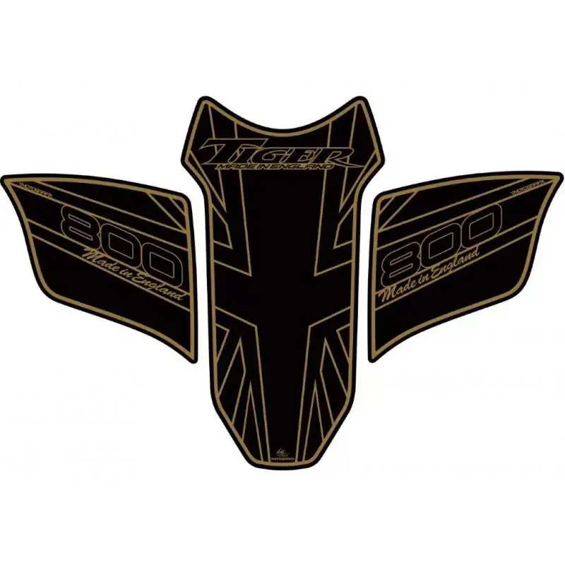 Top-Angebot Motografix 3D Gel Tankpad Schwarz Gold passend für Triumph Tiger 800