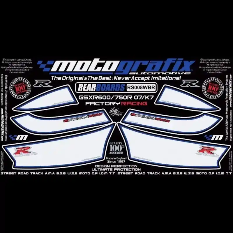 Motografix Steinschlagschutz hinten passend für Suzuki GSX-R 600 / 750 2006-2007 Highlight