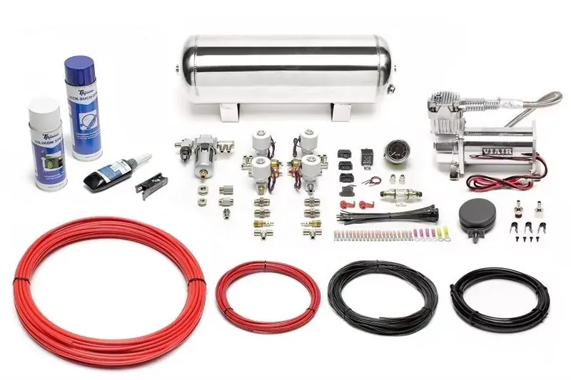 Mega-Angebot TA Technix Lufterzeugungskit 380er Viair Kompressor / 11,5L Chromtank / Anzeige Schwarz / Schlauch Rot