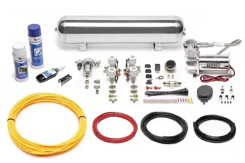 TA Technix Lufterzeugungskit 380er Viair Kompressor / 19L Chromtank / Anzeige Schwarz / Schlauch Gelb Bestpreis
