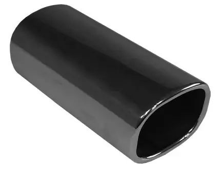 FOX Anschweißendrohr Typ 70 Edelstahl rechteckig 93x79 mm – 200 mm Länge, eingerollt, 15° abgeschrägt, ohne Absorber Preisknaller