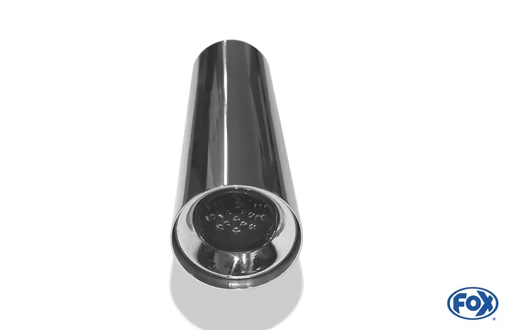 Knallerangebot FOX Anschweißendrohr Typ 11 Ø90 mm mit Absorber – Edelstahl glänzend