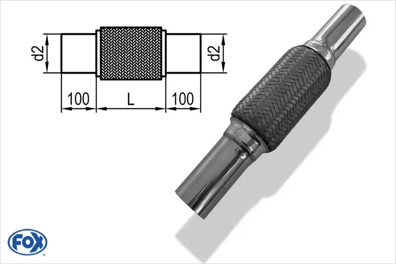 Flexibles Rohr Interlock Ø70mm Edelstahl Länge 100mm Neue Ware