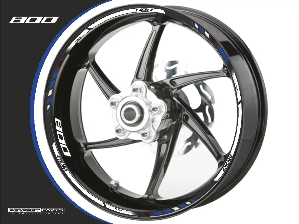 Felgenrandaufkleber blau-weiß passend für 800 ccm 17 Zoll Beliebt