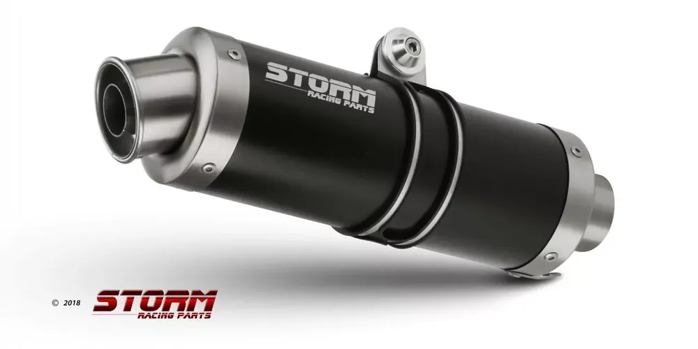Neu Im Sortiment Storm Black Slip-On GP Edelstahl passend für Yamaha FZS 1000 Fazer 01-05