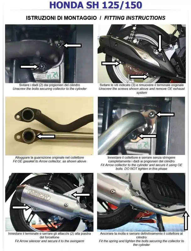 Direktkauf Arrow Krümmer mit Kat passend für Honda SH 125/150 2012–2016