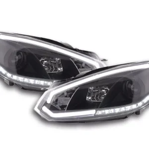 Scheinwerfer Set Daylight LED Tagfahrlicht passend für VW Golf 6 08-12 schwarz Neuheit