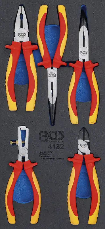 BGS Werkstattwageneinlage 1/3 VDE-Zangen-Satz 5-tlg. Super-Preis