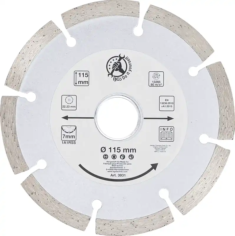 Garantierte Lieferung Segment-Trennscheibe Ø115 mm für Trockenschnitt