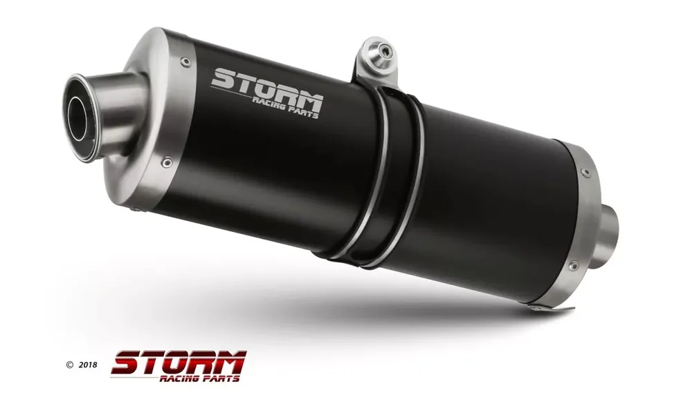 Storm by MIVV OVAL Endschalldämpfer Schwarz passend für Kymco AK 550 Super-Preis