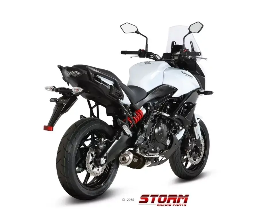 Storm by MIVV OVAL Komplettanlage Edelstahl Schwarz passend für Kawasaki Versys 650 (2015–2018) Saisonangebot