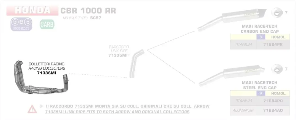 Arrow Racing Krümmer passend für Honda CBR 1000 RR 06-07 Meistverkauft
