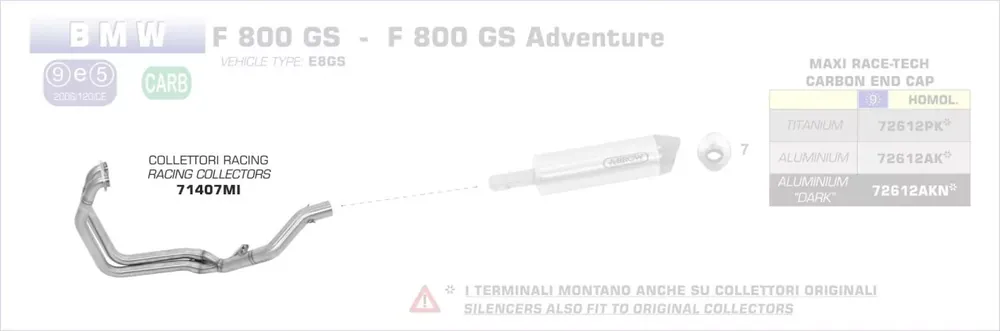 Saisonangebot Arrow Racing Krümmer passend für BMW F 800 GS / Adventure 08-16