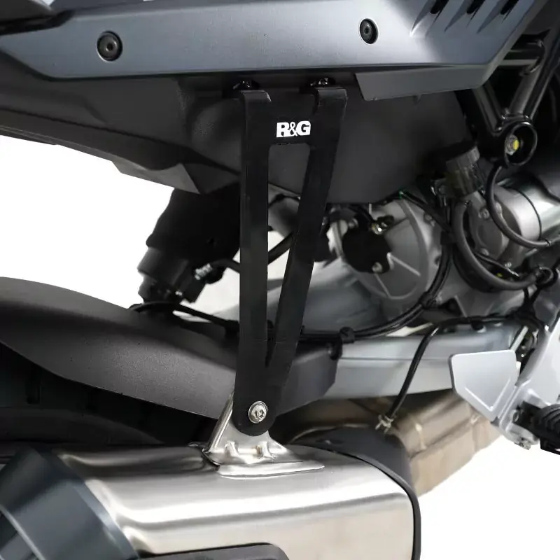 R&G Auspuffhalter Set schwarz passend für Moto Guzzi Stelvio ab 2024 Geprüft