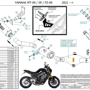 Neue Ware MIVV Krümmerrohr passend für Yamaha MT-09 / FZ-09 (ab 2021)