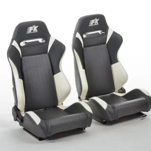 FK Sportsitze Halbschalensitze Set Kunstleder schwarz/weiß Ausverkauf