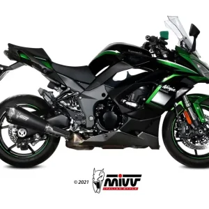 Schneller Versand MIVV Delta Race Edelstahl Schwarz passend für Kawasaki Ninja 1000 SX/Tourer 20-23