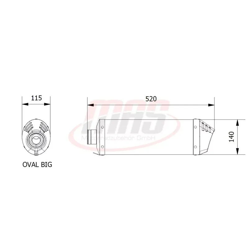 MIVV Endschalldämpfer Titan Oval passend für Honda CRF 1000 L Africa Twin 16-19 Finale Aktion