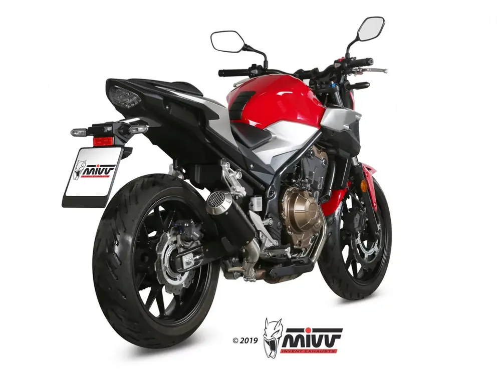 MIVV MK3 Endschalldämpfer Edelstahl Schwarz passend für Honda CB 500 F 19-22 Top-Preis