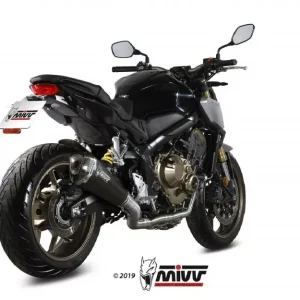 Neuheit MIVV Delta Race Edelstahl Schwarz passend für Honda CBR 650 R, CB 650 R 19-23