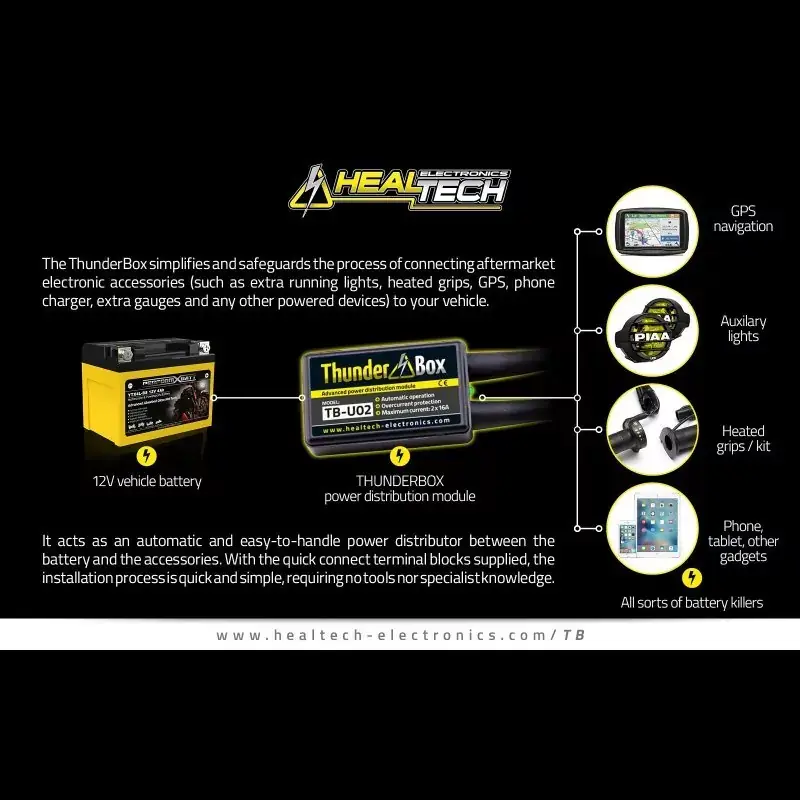 Knallerangebot Healtech Thunder Box Stromverteiler TB-U0x passend für Motorräder mit 12V-Batterie