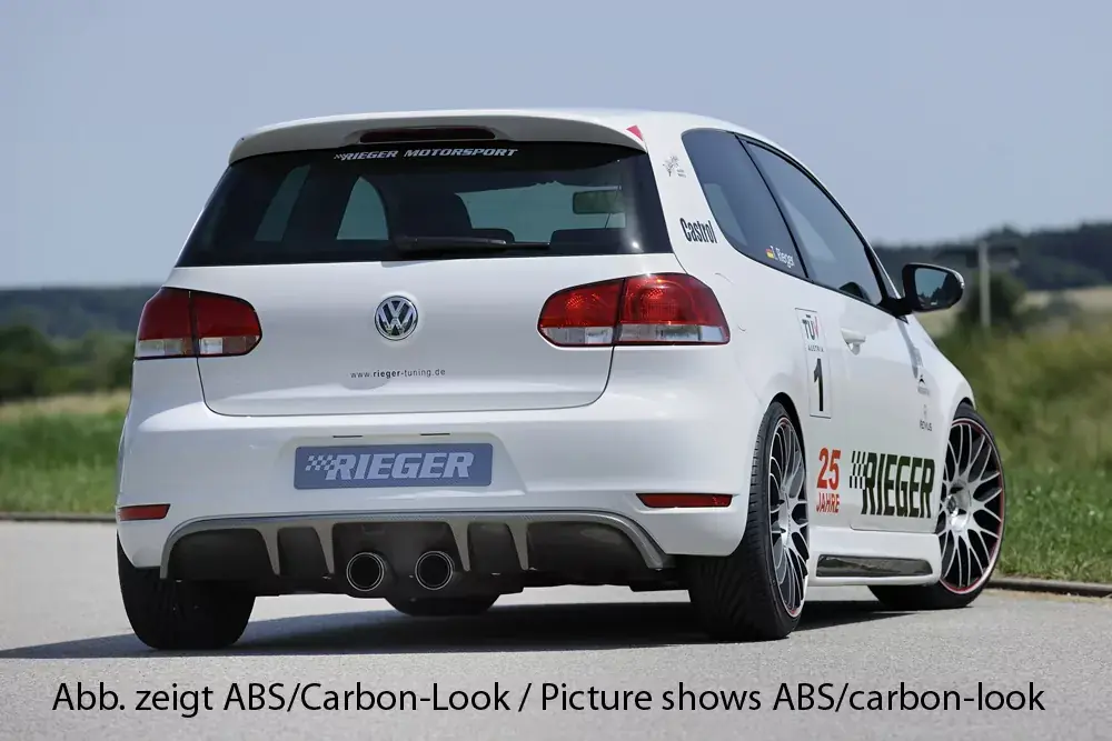 Neu Rieger Heckeinsatz mit 2 Doppelfinnen passend für VW Golf 6 GTI 3-tür.